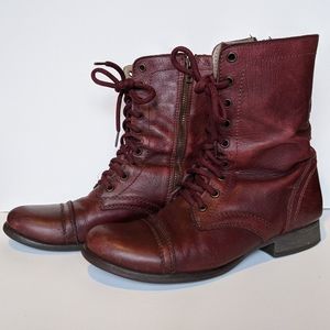 Steve Madden Troopa Boots 9.5 wine color
